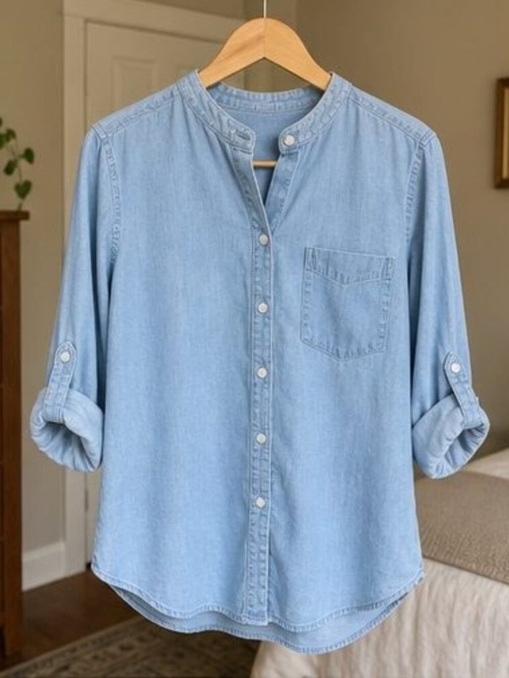 Blue Puff Sleeve Top